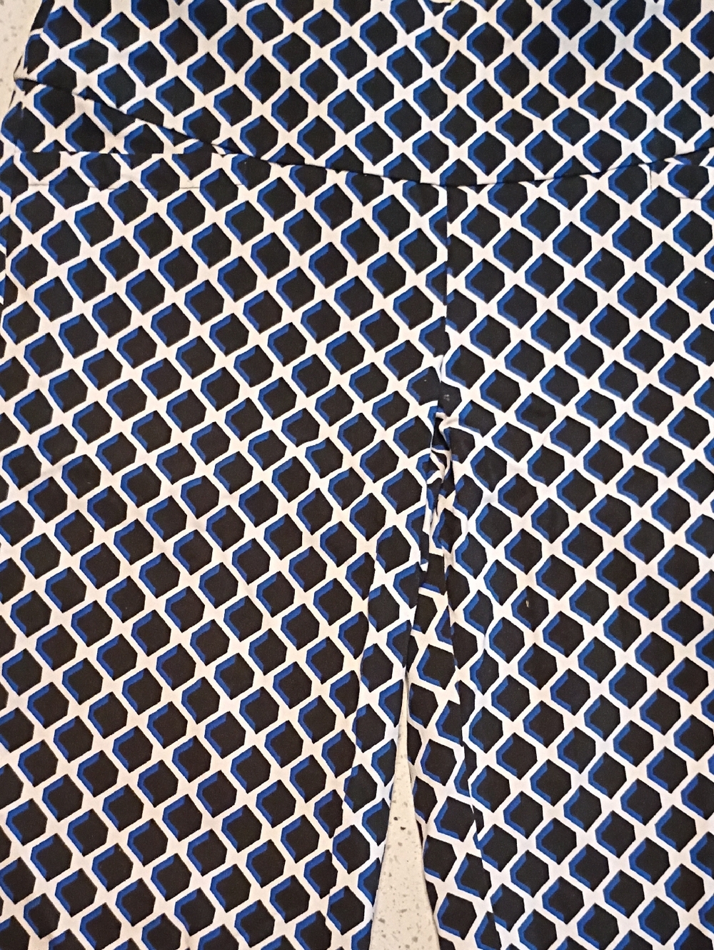 Women’s Athletic Shorts — Black and Blue Geometric Print